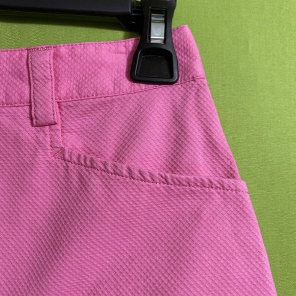 Tori Richard Women Pink A Line Mini Skirt Semi Texture Back Zip Front Pocket Sz2 - Picture 4 of 10